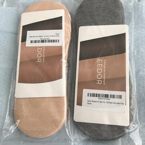 Eedor no show socks 2 three pair packs - Picture 2 of 2